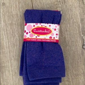Pair Fleece Lined Footless Tights by Sweetcakes